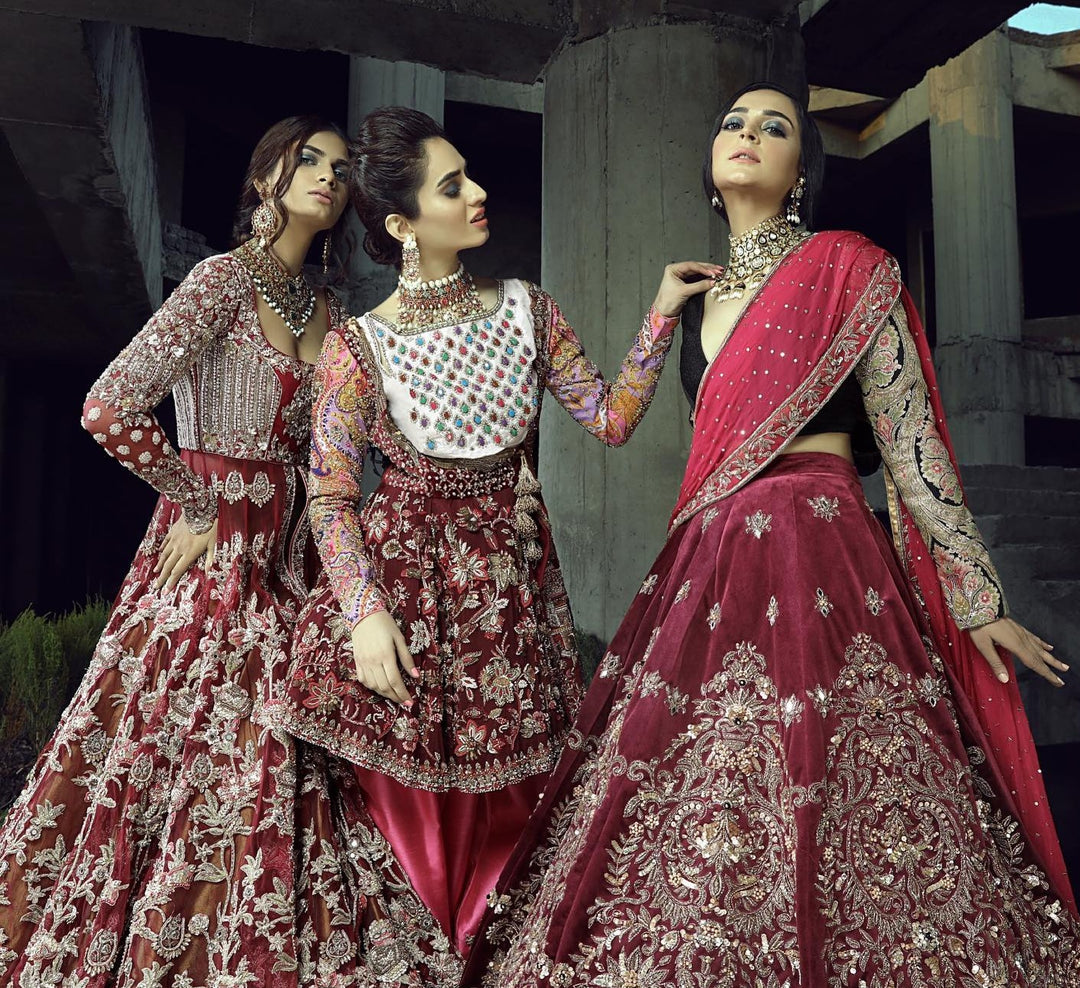 Embellished Velvet Bridal Lehenga 
