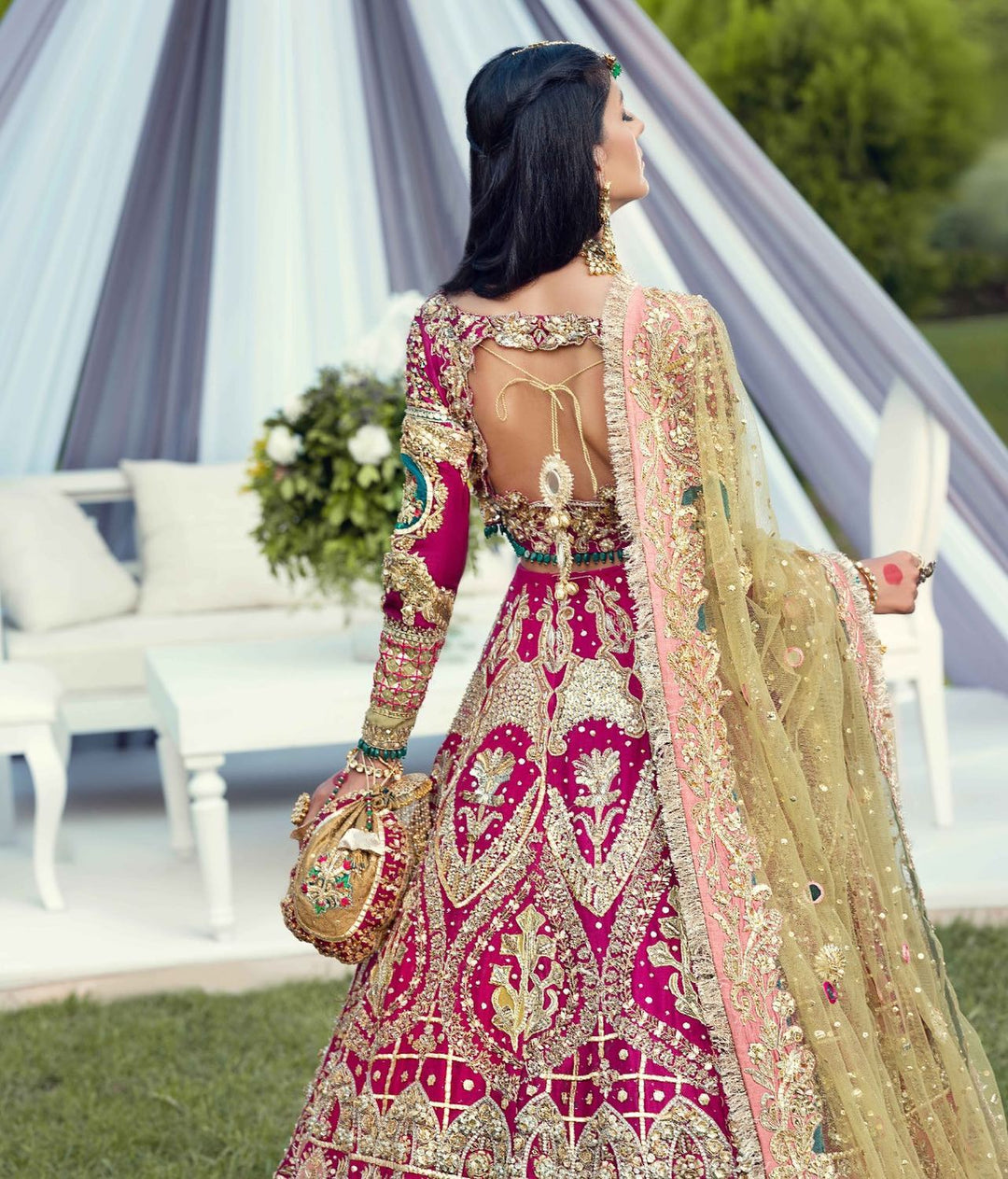 Embellished Bridal Lehenga Choli and Dupatta Dress Online