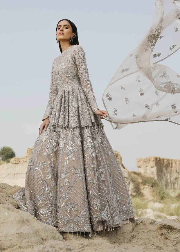 wedding peplum dress Embellished Bridal Peplum Dress Indian Lehenga for Walima SMALL