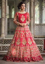 Embellished Bridal Red Gold Lehenga Choli