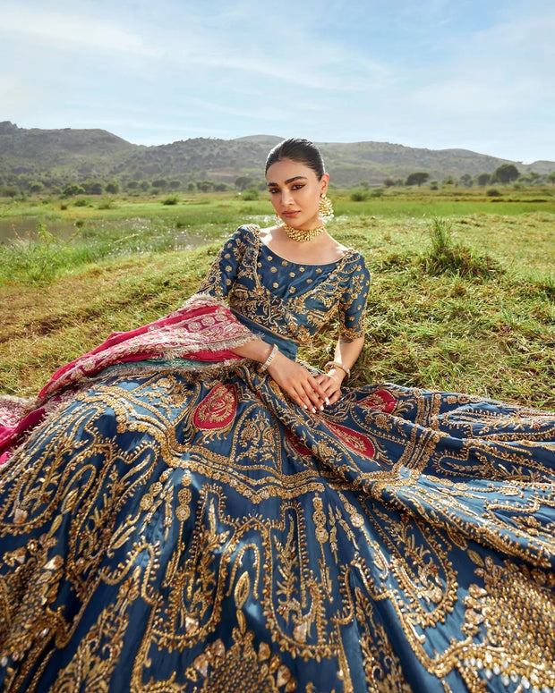 Embellished Bridal Wedding Dress in Lehenga Choli Style Online