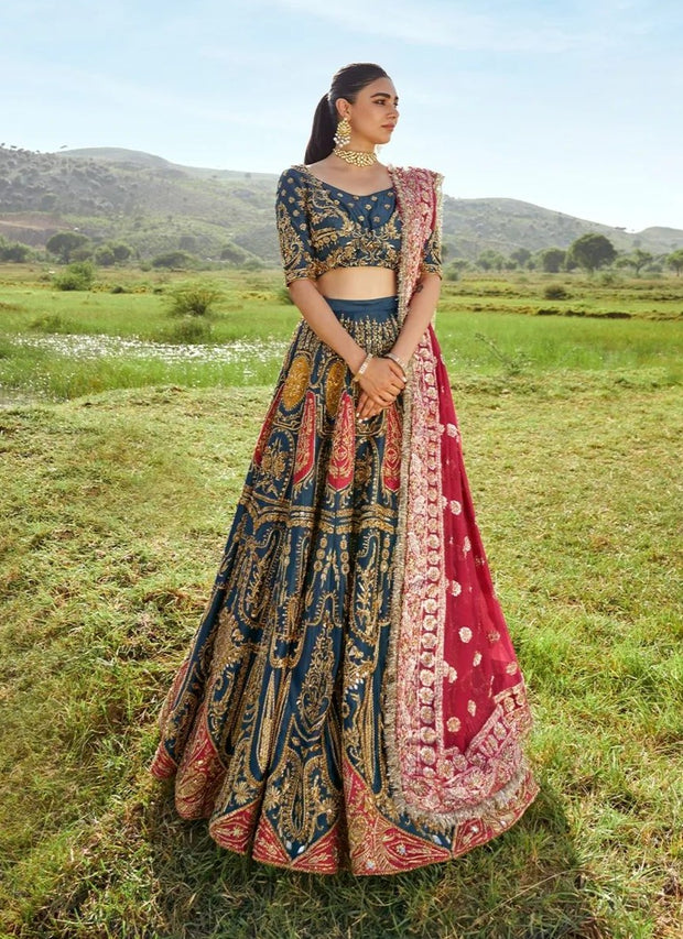 Embellished Bridal Wedding Dress in Lehenga Choli Style