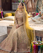 Embellished Chiffon Choli with Tissue Lehenga and Net Dupatta Pakistani Bridal Dress