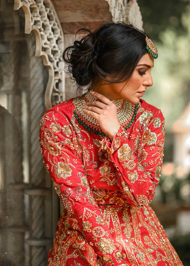 Embellished Designer Red Lehenga for Bride 2022