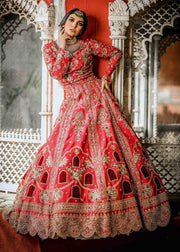 Embellished Designer Red Lehenga for Bride 