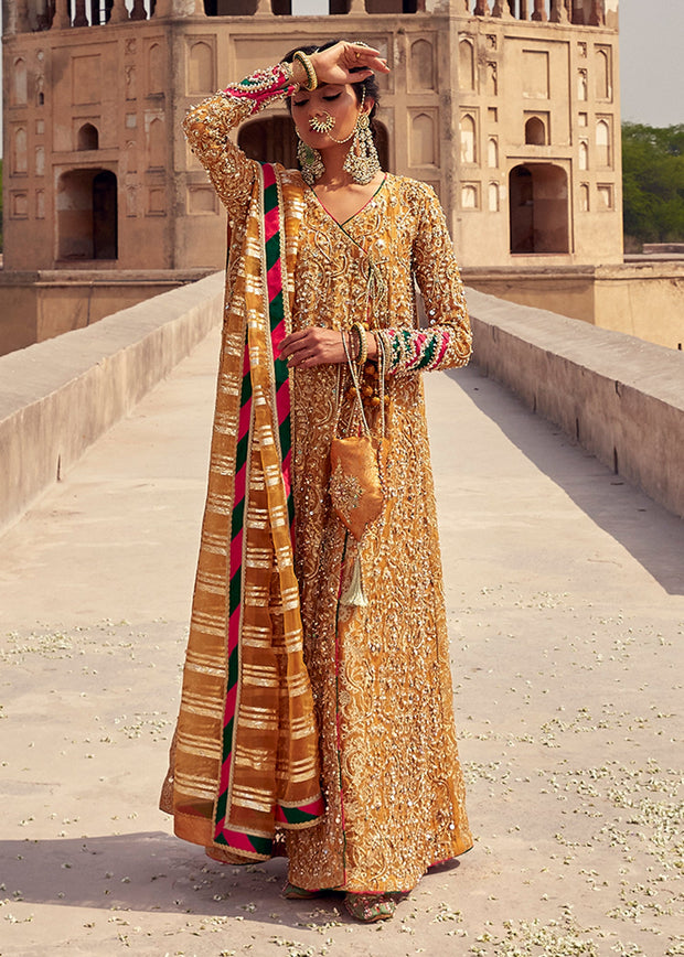 Embellished Designer Yellow Mehndi Dresses 