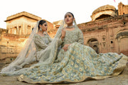 Embellished Ghagra Choli Wedding Dress in Ivory 2022