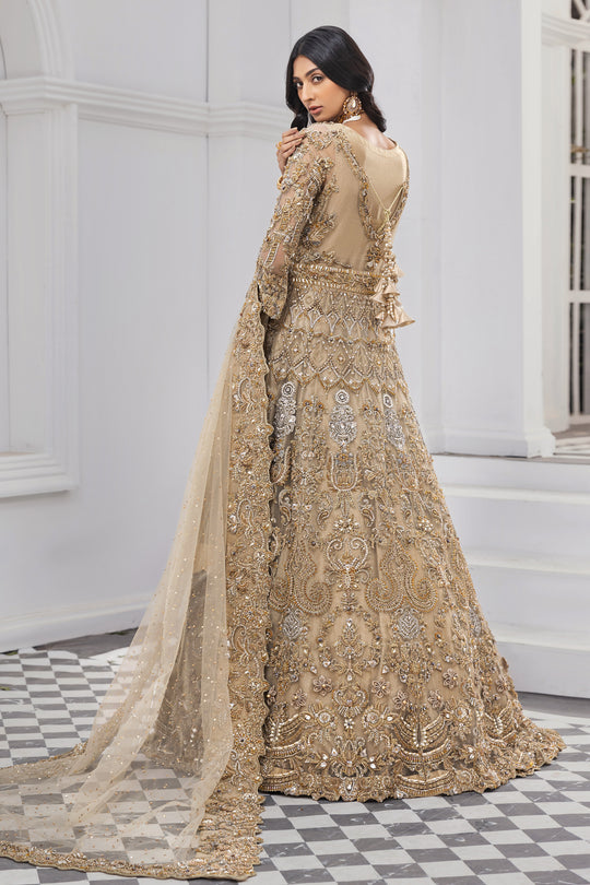 Embellished Golden Lehenga Dress for Bridal Wedding Wear 2022