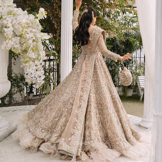 Embellished Golden Lehenga for Bridal Wedding Wear 2022