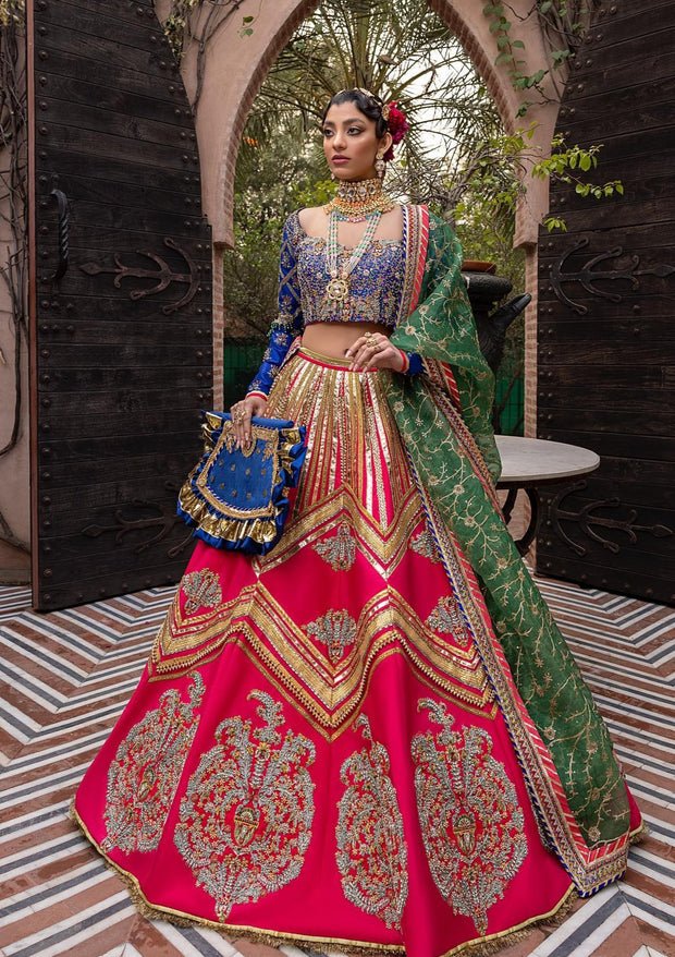 Embellished Green Garchola Lehenga Choli Dress 