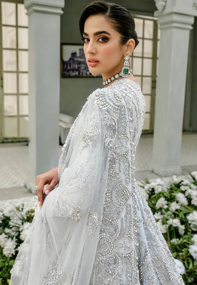 Embellished Grey Gown Lehenga Pakistani Wedding Dresses 2023