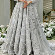 Embellished Grey Gown Lehenga Pakistani Wedding Dresses