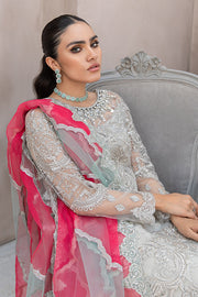Embellished Grey Kameez Trouser Dupatta Pakistani Eid Dress