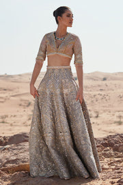 Embellished Grey Pink Lehenga Choli Indian Bridal Wear