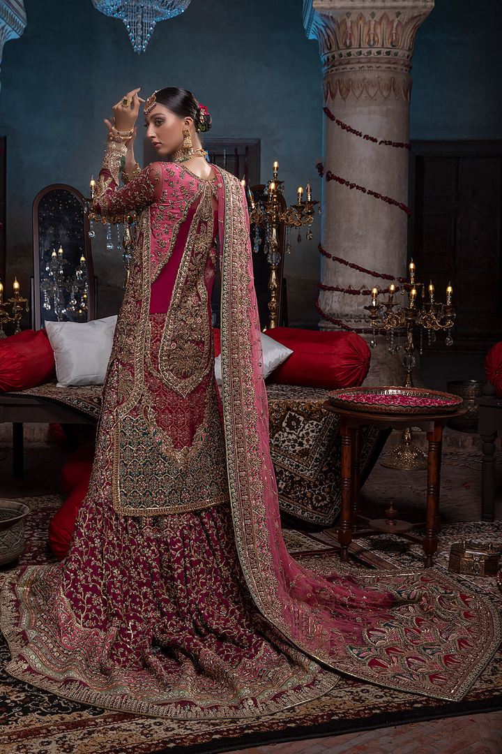 Embellished Heavy Pink Lehenga Dress for Bride  2022