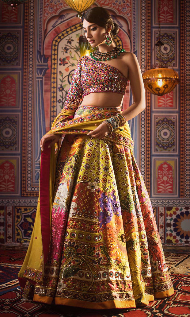 Embellished Indian Bridal Mirror Lehenga Choli