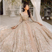 Embellished Indian Bridal Wear Brown Skin Lehenga