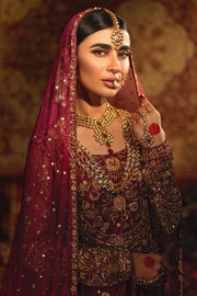 Embellished Indian Bridal Wear Red Kalidar Lehenga Choli 2022