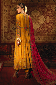Embellished Indian Bridal Wear Yellow Kalidar Frock 2022