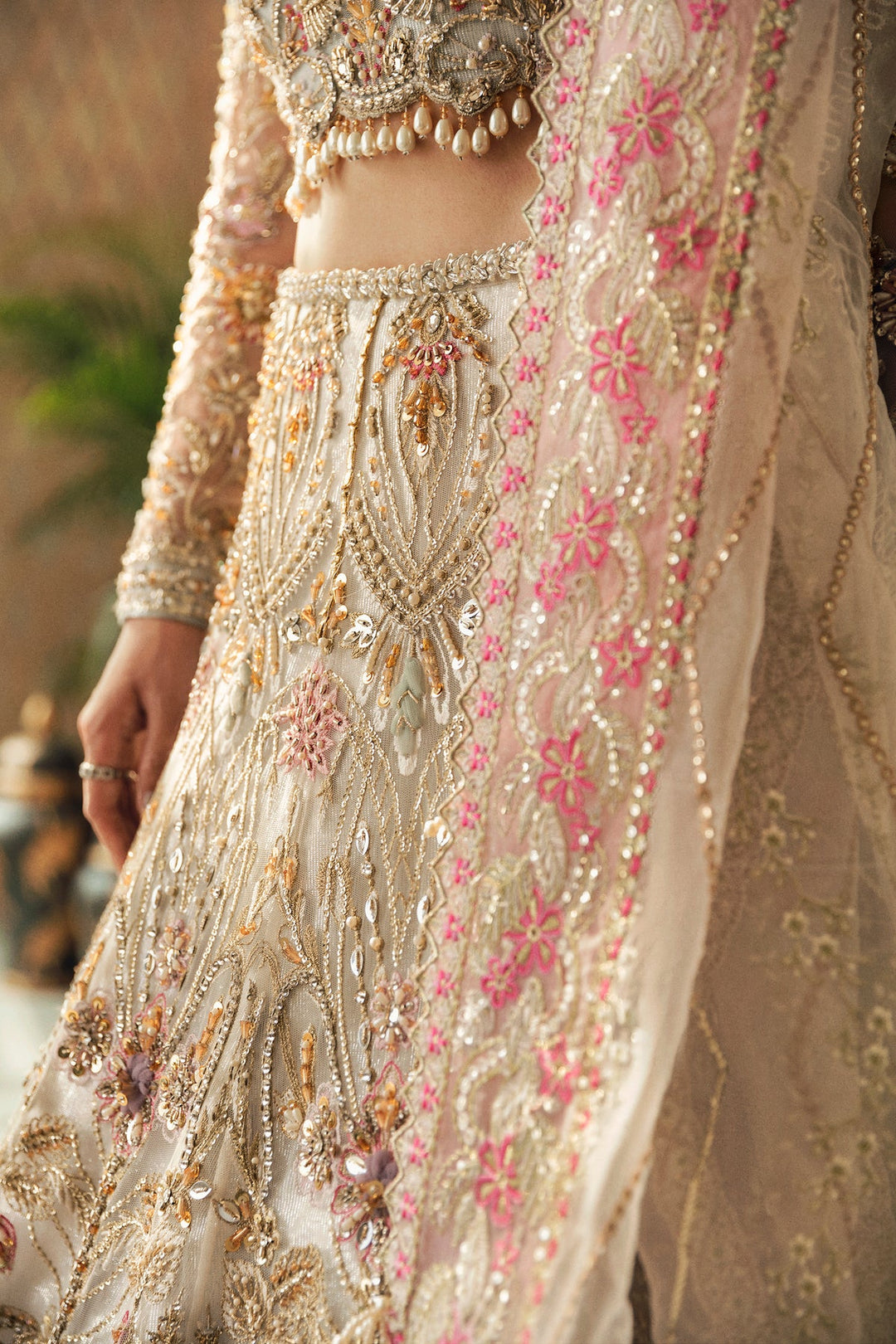 Embellished Indian Golden Lehenga Kameez