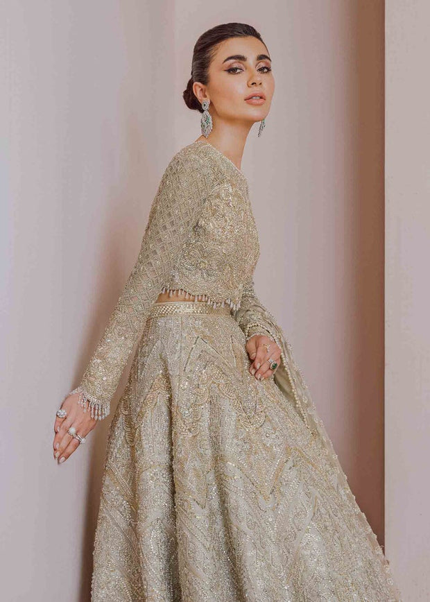 Embellished Indian White Bridal Ghagra Choli 2022