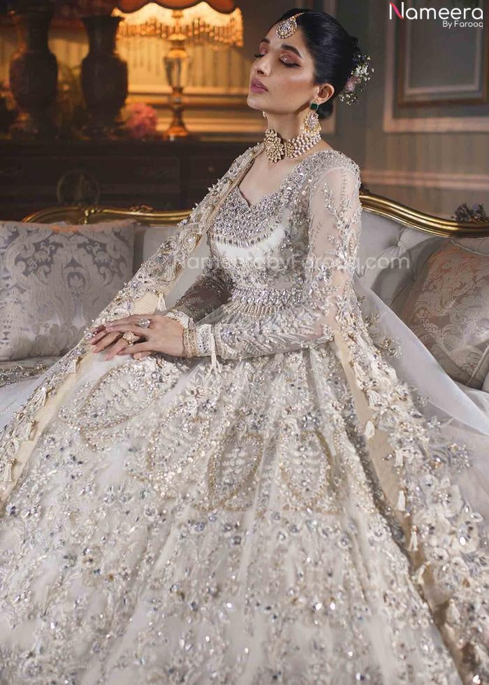 Embellished Ivory Lehenga Simple Wedding Wear 2022
