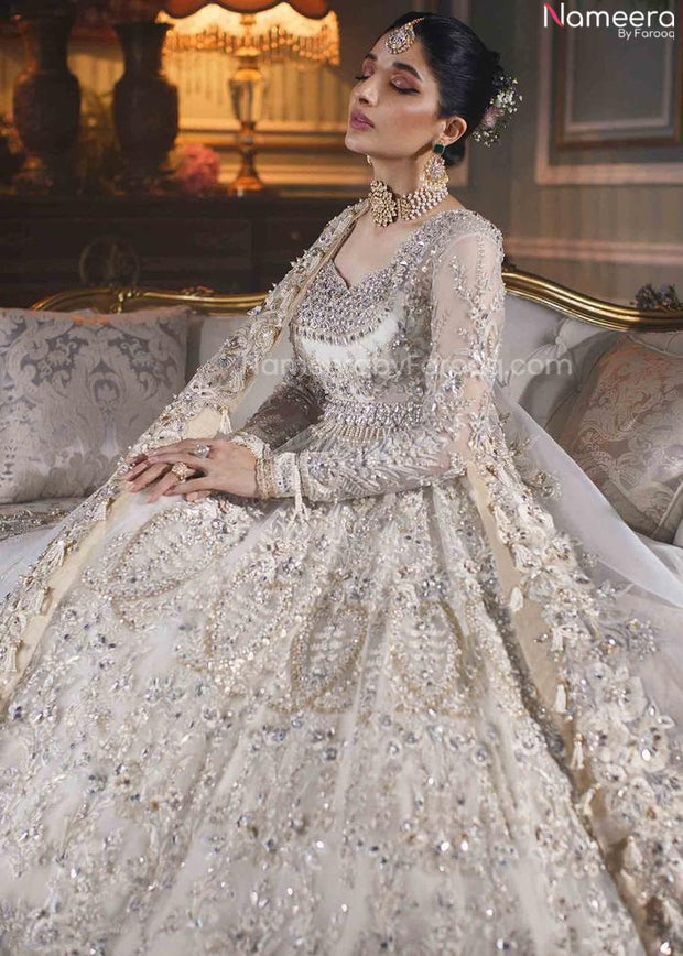 Embellished Ivory Lehenga Simple Wedding Wear 2022