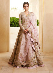 Embellished Jacket with Bridal Lehenga and Dupatta