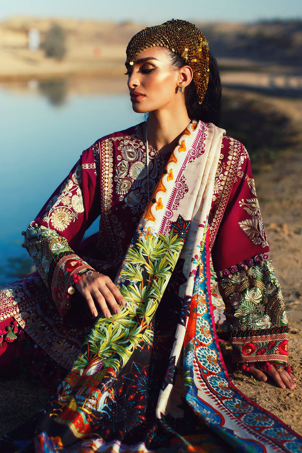 Embellished Lawn Kameez with Capri Pakistani Eid Dress 2022
