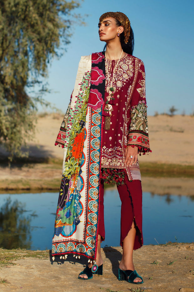 Embellished Lawn Kameez with Capri Pakistani Eid Dress