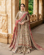 Embellished Lehenga Gown Dupatta Pakistani Bridal Dress