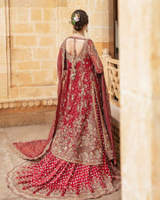 Embellished Lehenga Kameez Red Bridal Dress Pakistani Online