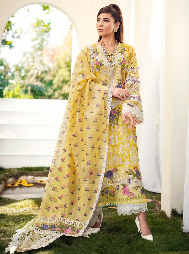 Embellished Lemon Salwar Kameez Pakistani Eid Dress