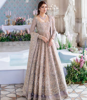 Embellished Lilac Lehenga Gown Pakistani Bridal Wear