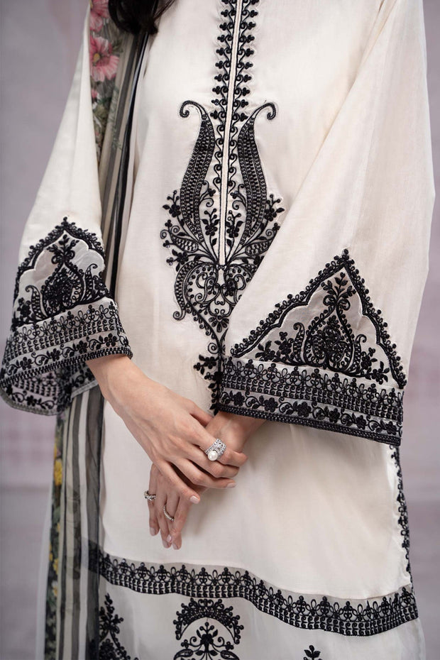 Embellished Maria B Black and White Kameez Salwar Suit 2023
