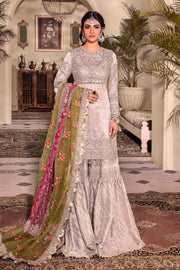 Silver Embellished Maria B Luxury Kameez Salwar Suit