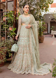 Embellished Mint Gown Lehenga Indian Bridal Wear