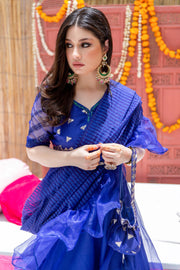 Embellished Net Blue Lehenga Pakistani Party Dress