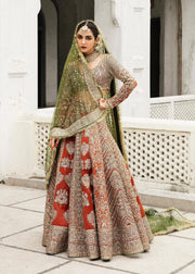 Embellished Organza Bridal Lehenga with Choli and Double Dupattas Pakistani Bridal Dress
