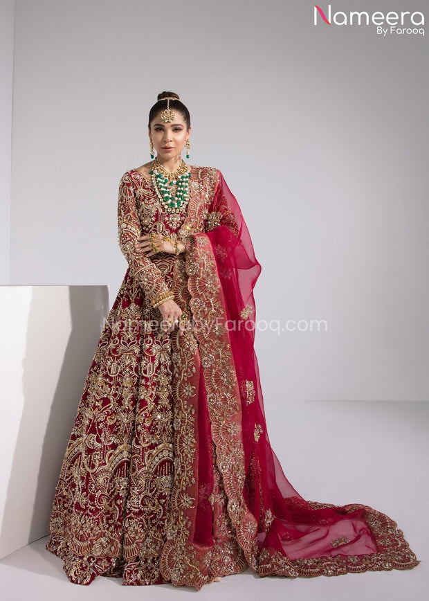 Embellished Pakistani Bridal Dress Online 2021 