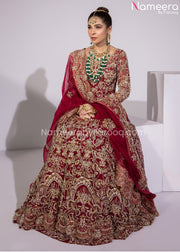 Embellished Pakistani Bridal Dress Online 2021 