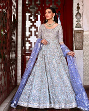 Embellished Pakistani Bridal Frock with Dupatta Dress