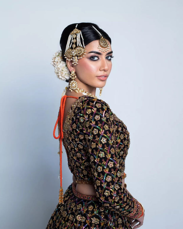 Embellished Pakistani Bridal Lehenga Choli and Dupatta Dress Online