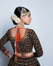 Embellished Pakistani Bridal Lehenga Choli and Dupatta Online
