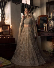 Embellished Pakistani Bridal Lehenga Choli and Dupatta