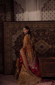 Embellished Pakistani Bridal Pishwas Frock and Dupatta Dress