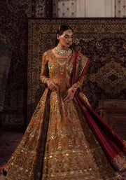Embellished Pakistani Bridal Pishwas Frock and Dupatta Online