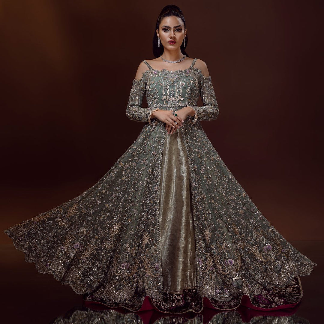 Premium Embellished Pakistani Bridal Gown & Lehenga Set