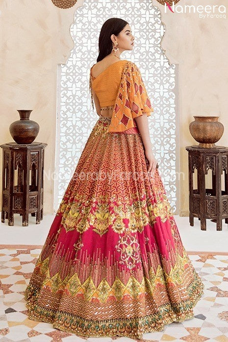 Pakistani Latest Lehenga Design Online 2021 Backside View