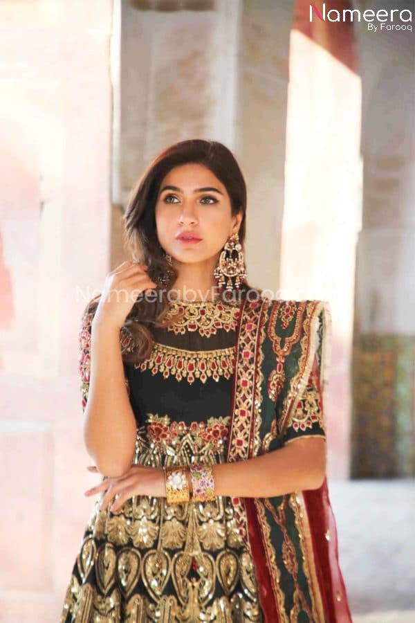 Embellished Pakistani Long Gown for Wedding Wear
